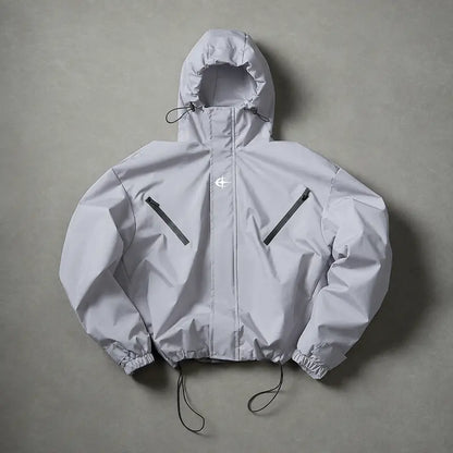 Cropped Hooded Waterproof Windbreaker