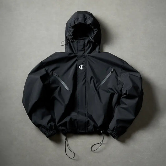 Cropped Hooded Waterproof Windbreaker